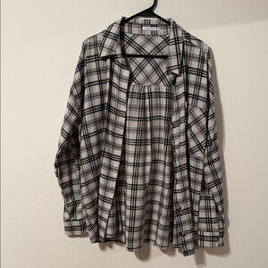 Staccato Black and White Plaid Shirt